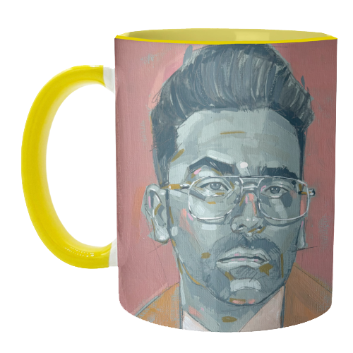 Green Dan - unique mug by Laura Selevos