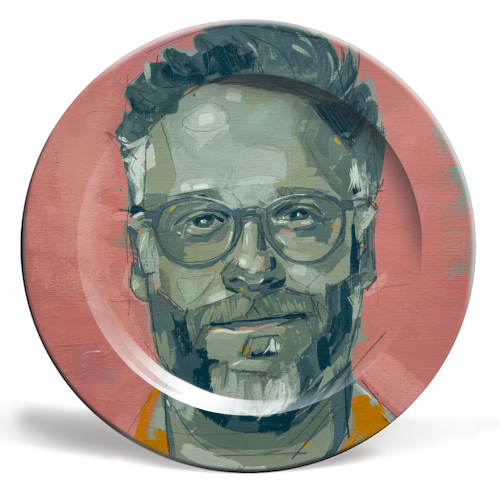 Green Seth - ceramic dinner plate by Laura Selevos