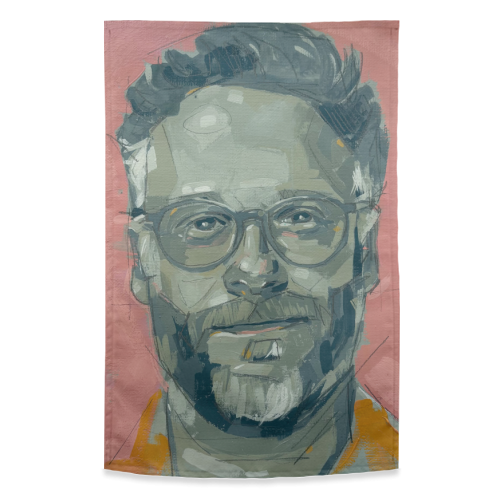 Green Seth - funny tea towel by Laura Selevos