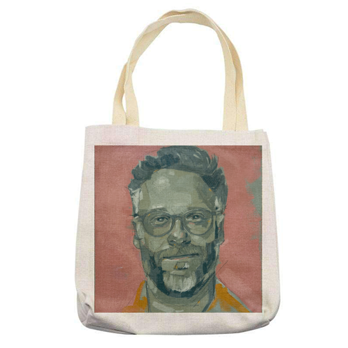 Green Seth - printed canvas tote bag by Laura Selevos