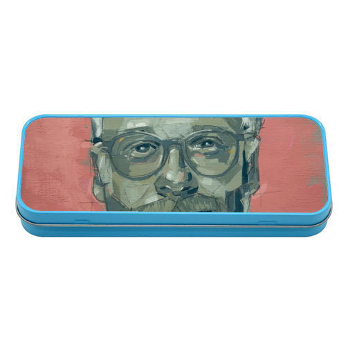 Green Seth - tin pencil case by Laura Selevos