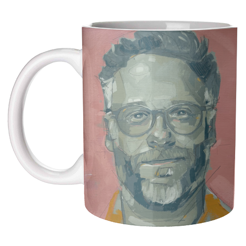 Green Seth - unique mug by Laura Selevos