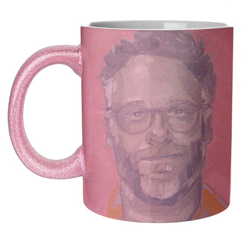 Green Seth - unique mug by Laura Selevos