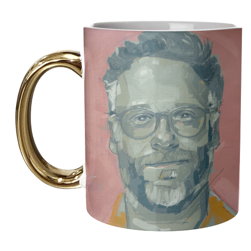 Green Seth - unique mug by Laura Selevos