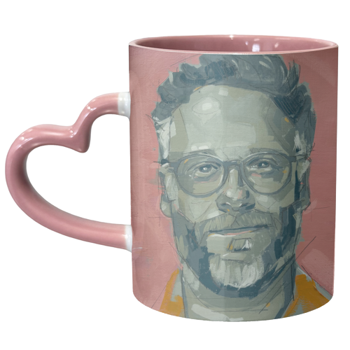 Green Seth - unique mug by Laura Selevos