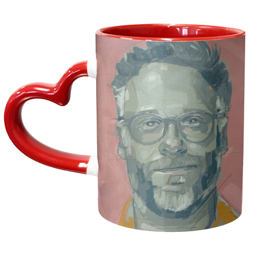 Green Seth - unique mug by Laura Selevos