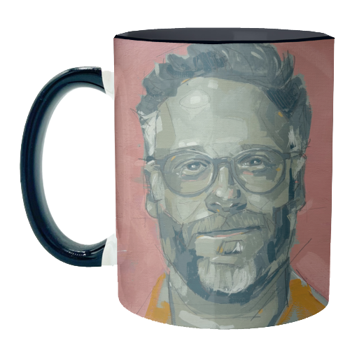 Green Seth - unique mug by Laura Selevos