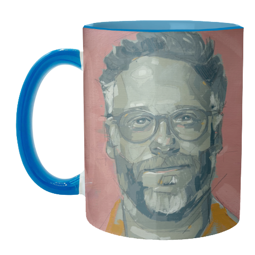 Green Seth - unique mug by Laura Selevos