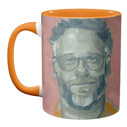 Green Seth - unique mug by Laura Selevos