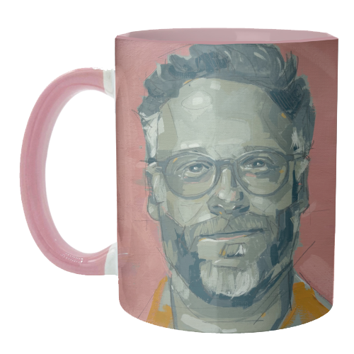 Green Seth - unique mug by Laura Selevos