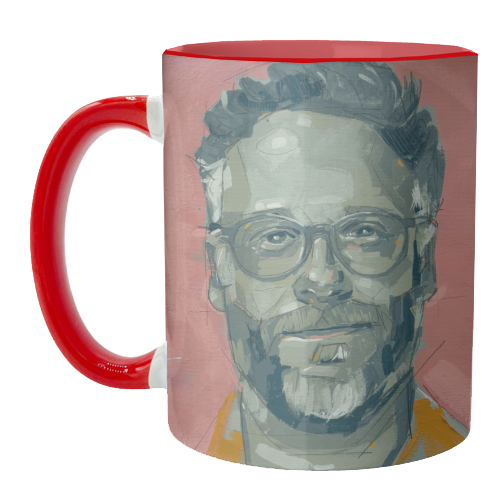 Green Seth - unique mug by Laura Selevos