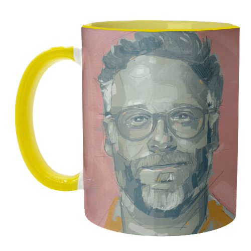 Green Seth - unique mug by Laura Selevos