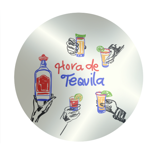Tequila Time Cheers Mexican Cocktail Illustration - Circle Sticker by EZbie