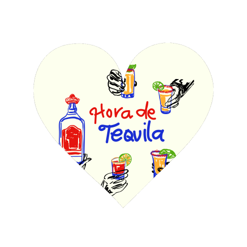 Tequila Time Cheers Mexican Cocktail Illustration - Magnet by EZbie