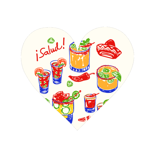 Salud Mexican Drinks - Spicy Margarita, Michelada, Tequila Illustration - Magnet by EZbie