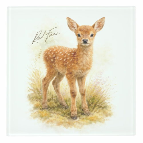 Red Fawn - personalised beer coaster by Wildling Studio