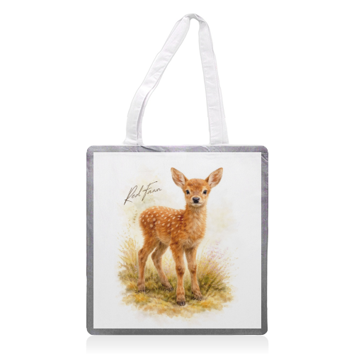 Red Fawn - printed canvas tote bag by Wildling Studio