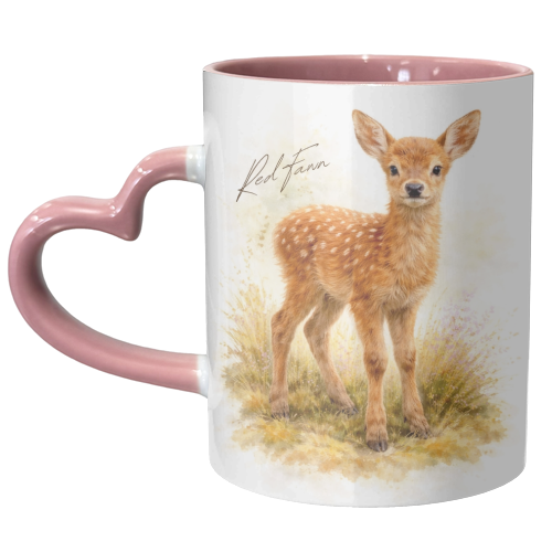 Red Fawn - unique mug by Wildling Studio