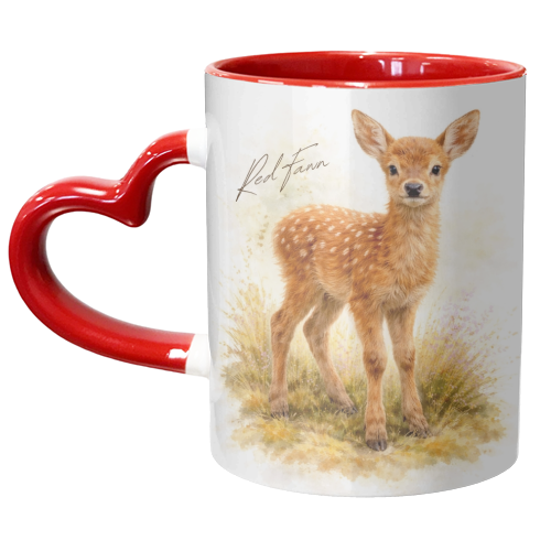 Red Fawn - unique mug by Wildling Studio