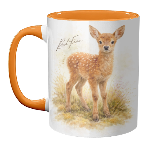 Red Fawn - unique mug by Wildling Studio