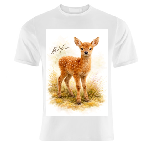 Red Fawn - unique t shirt by Wildling Studio