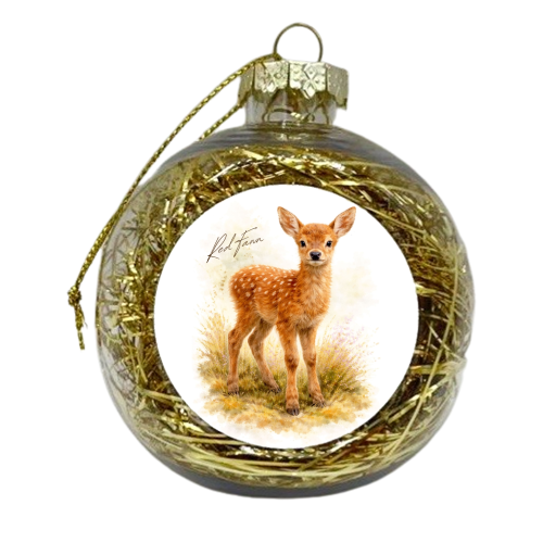 Red Fawn - xmas bauble by Wildling Studio