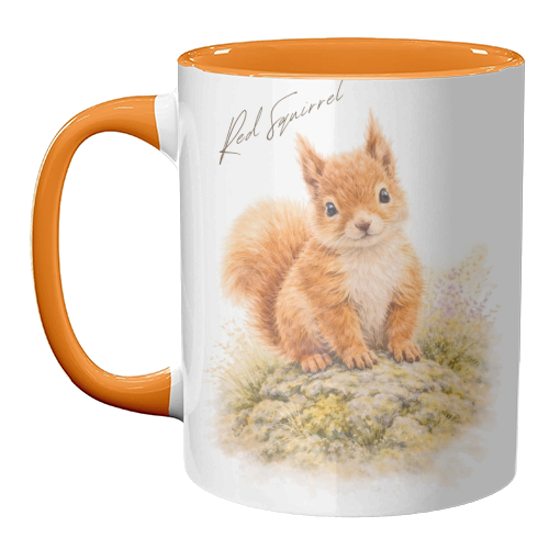 Red Squirrel - unique mug by Wildling Studio