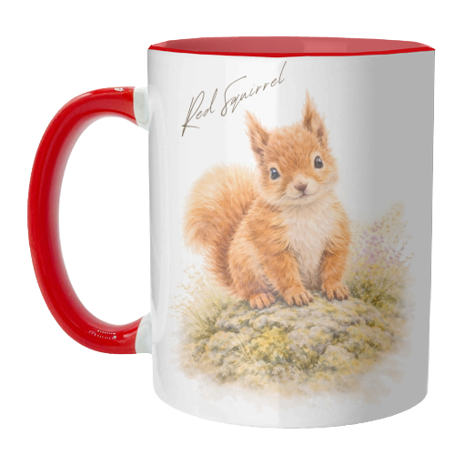 Red Squirrel - unique mug by Wildling Studio