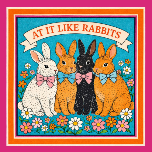 At It Like Rabbits - Die Cut Sticker by Ms Doodle