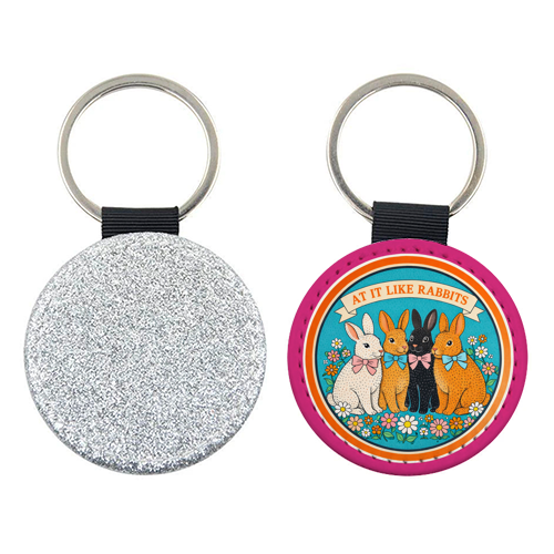 At It Like Rabbits - keyring by Ms Doodle