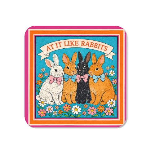 At It Like Rabbits - Magnet by Ms Doodle