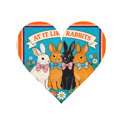 At It Like Rabbits - Magnet by Ms Doodle