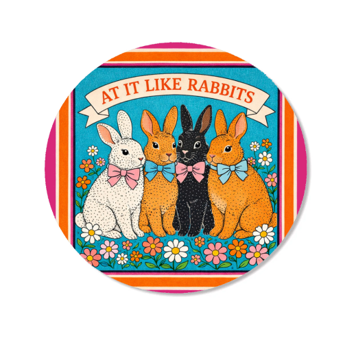 At It Like Rabbits - Magnet by Ms Doodle