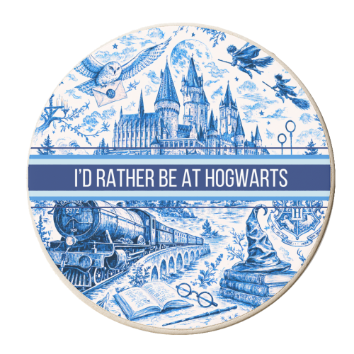 I'd Rather Be At Hogwarts. - personalised beer coaster by Lilly Rose