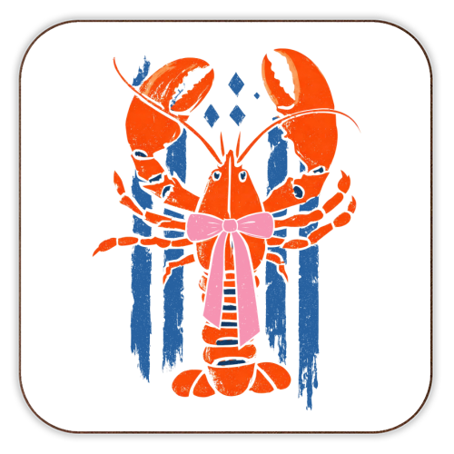 Coquette Lobster - personalised beer coaster by haris kavalla