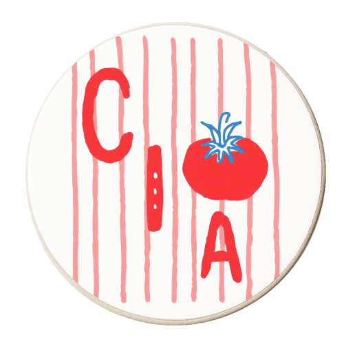Aesthetic Tomato - personalised beer coaster by haris kavalla