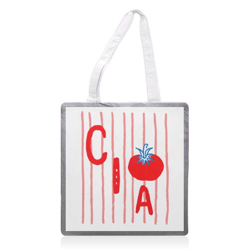 Aesthetic Tomato - printed canvas tote bag by haris kavalla