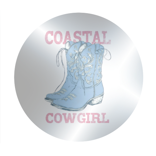 Coastal Cowgril - Circle Sticker by haris kavalla