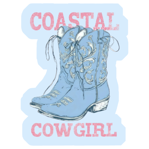 Coastal Cowgril - Die Cut Sticker by haris kavalla