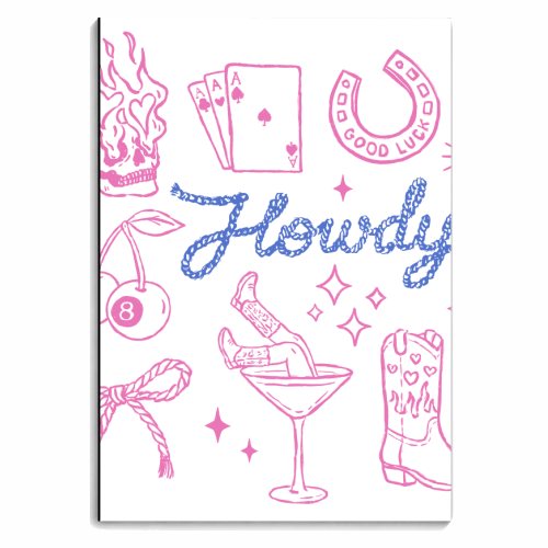 Howdy Texas cowgirl - personalised A4, A5, A6 notebook by haris kavalla