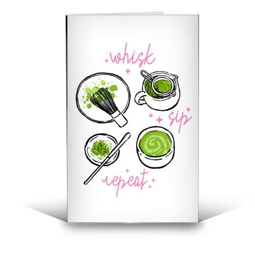Matcha hand drawing - funny greeting card by haris kavalla