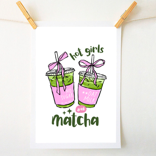 Matcha Drinks - A1 - A4 art print by haris kavalla