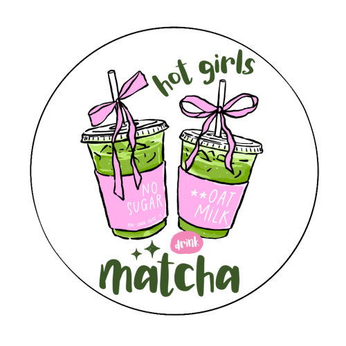 Matcha Drinks - Circle Sticker by haris kavalla