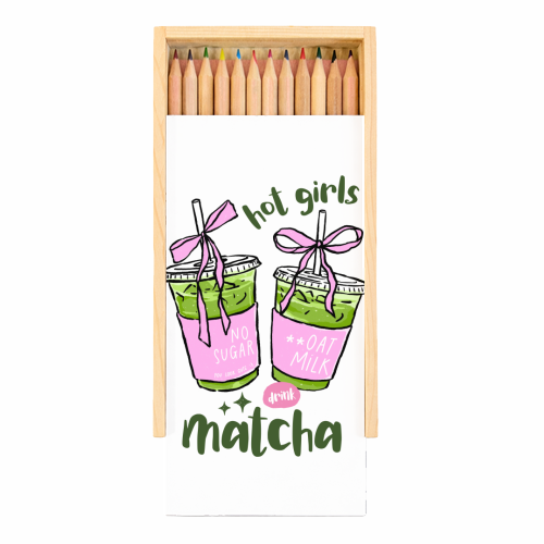 Matcha Drinks - Coloured Pencils with Box by haris kavalla
