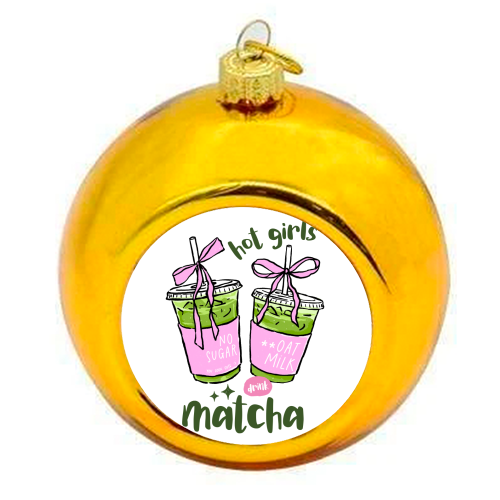 Matcha Drinks - colourful christmas bauble by haris kavalla