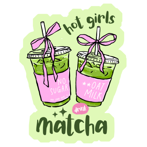 Matcha Drinks - Die Cut Sticker by haris kavalla