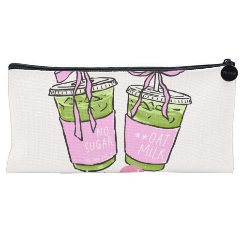 Matcha Drinks - flat pencil case by haris kavalla