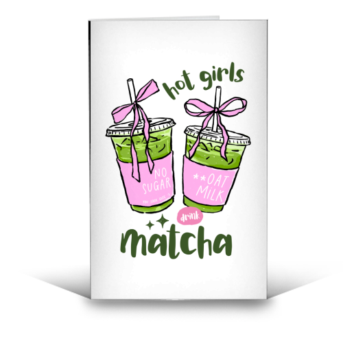 Matcha Drinks - funny greeting card by haris kavalla