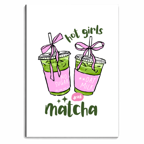 Matcha Drinks - personalised A4, A5, A6 notebook by haris kavalla