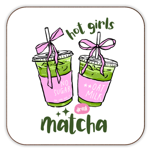 Matcha Drinks - personalised beer coaster by haris kavalla